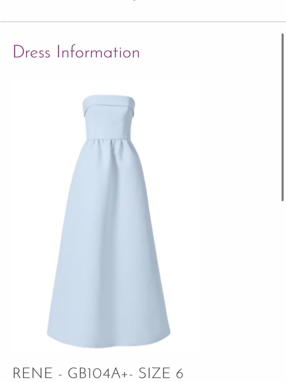 Amsale Strapless Pale Blue Ball Gown